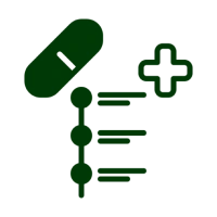 Pill and medical chart icon